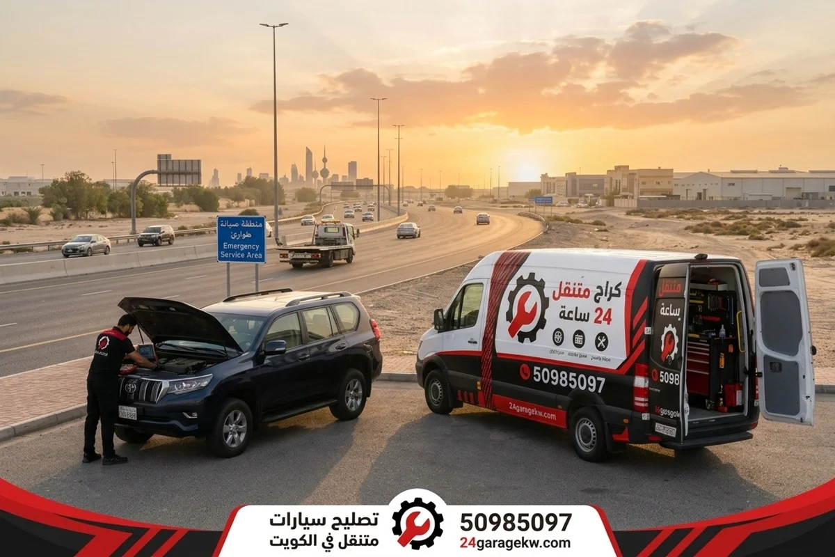 تصليح سيارات متنقل الكويت 24 ساعة